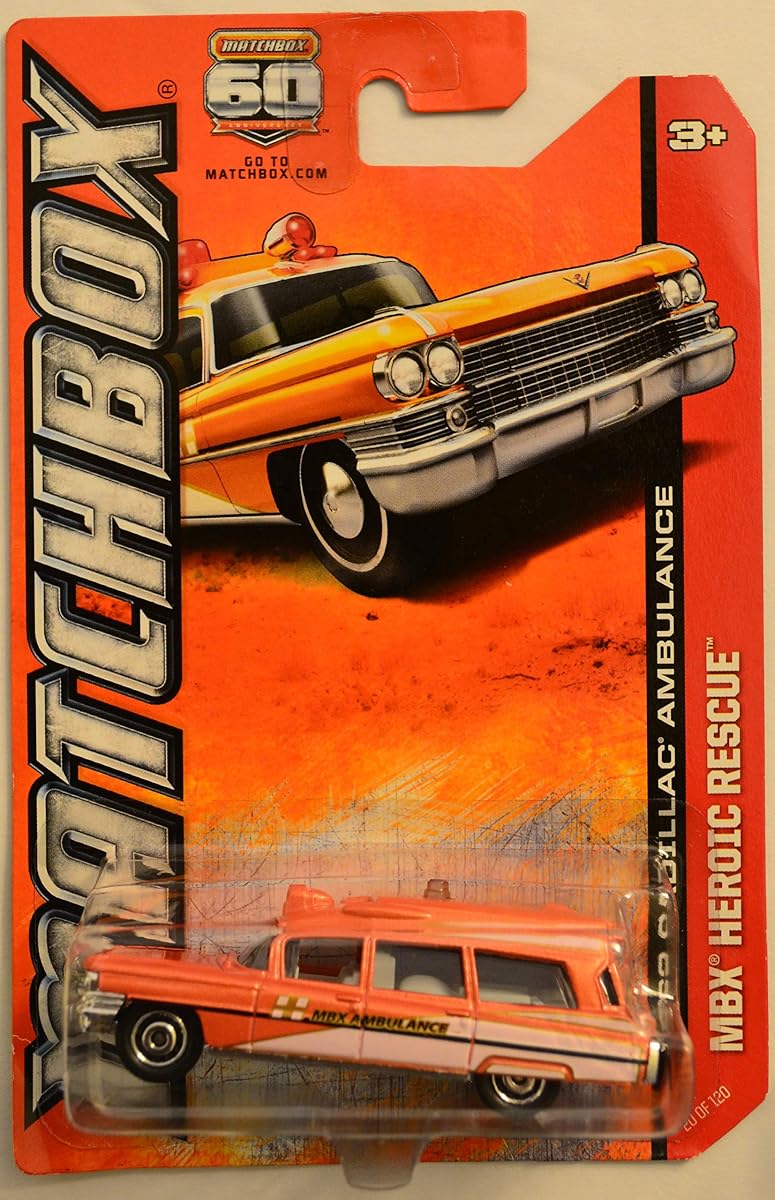 1963 Cadillac Ambulance Orange 20 of 120 Heroic Rescue Series 1:64 Scale Car — view 2