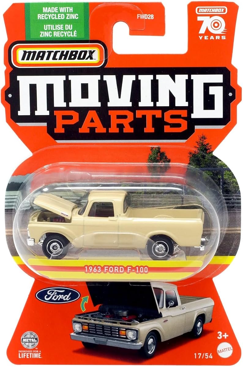 1963 Ford F 100 Truck, 1:64 Scale, Kid, Unisex, Beige, Plastic, 1 Count, Porta — view 2