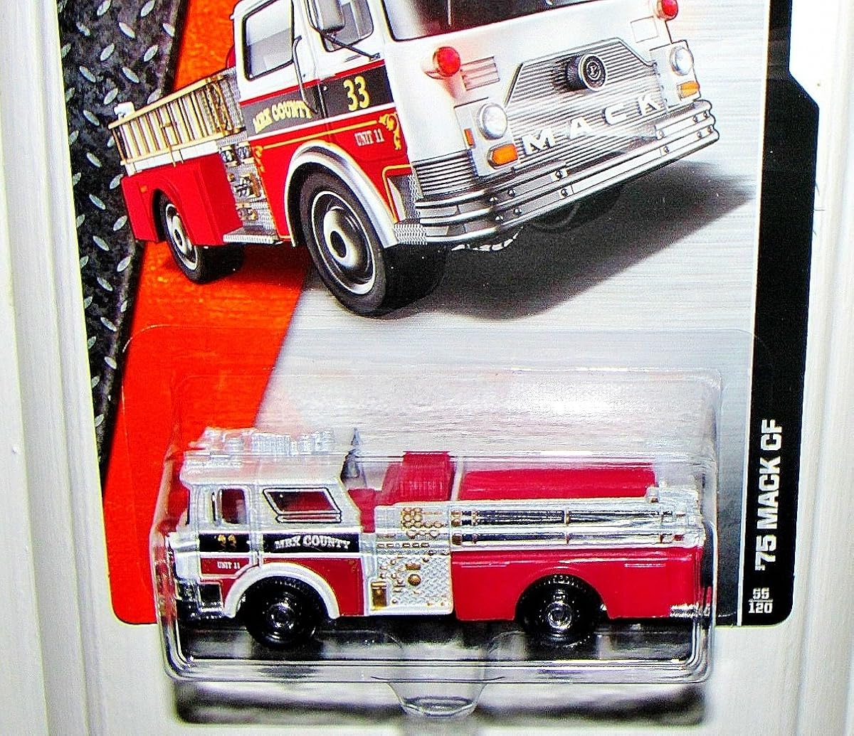 2015 MBX Heroic Rescue '75 Mack CF Fire Engine 55/120, Red and White — view 3
