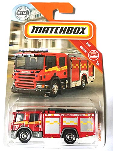 2019 MBX Rescue Scania P 360 Fire Engine, Red, 1:64 Scale, Metal Alloy