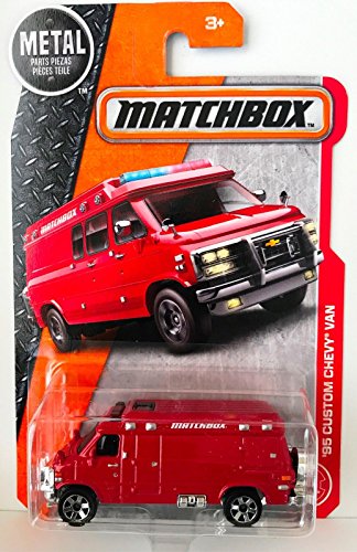 '95 CUSTOM CHEVY VAN 87/125 RED 2017 MATCHBOX RARE