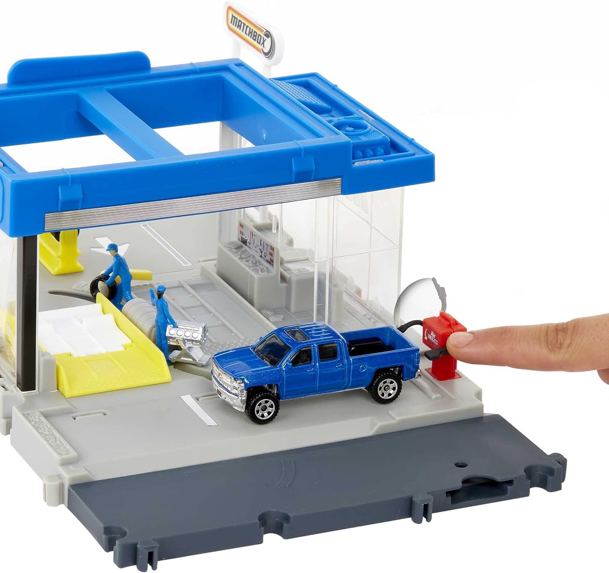 Action Drivers Auto Shop Playset with 1 Chevy Silverado, Moving Parts & Figure — view 4