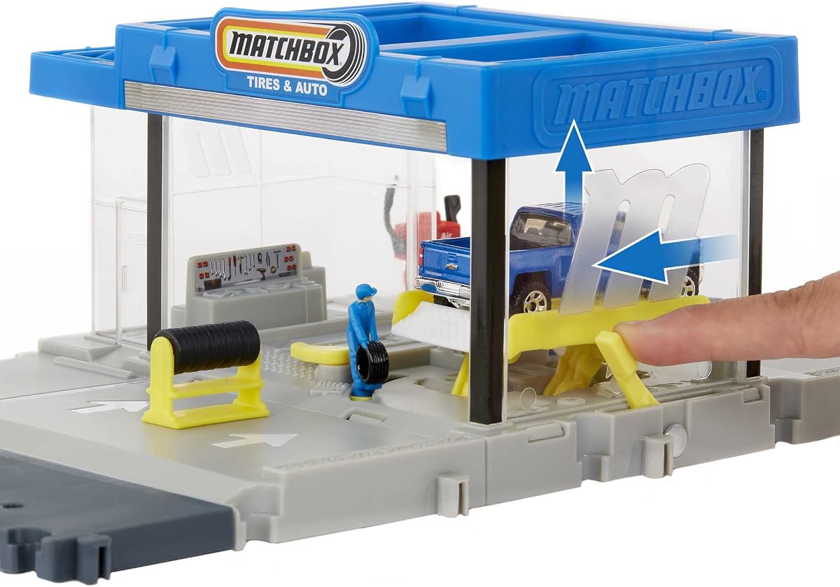 Action Drivers Auto Shop Playset with 1 Chevy Silverado, Moving Parts & Figure — view 5