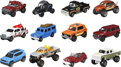 Adventure Variety Pack of 12 1:64 Scale Trucks, Off-Road Cars & SUVs, Rescue V