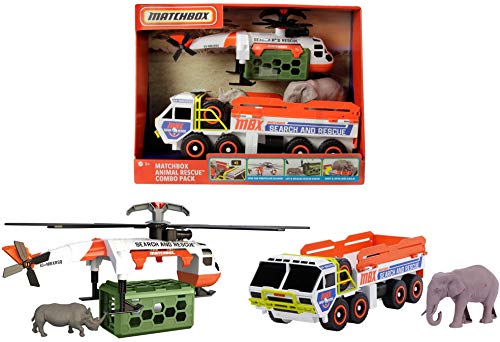 Animal Rescue Combo Pack Vehicles Playset with 2 Safari Rescue Vehicles & 2 An