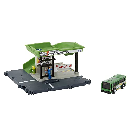 Bus Station Track for Cars Includes 1 Vehicle, Gift