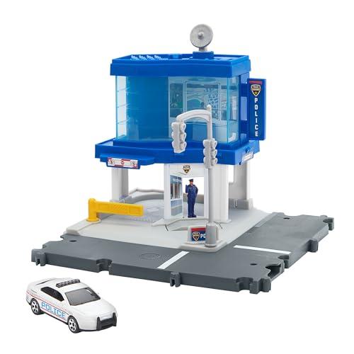 Car & Playset, Action Drivers Police Traffic Center with 1:64 Scale Ford Polic