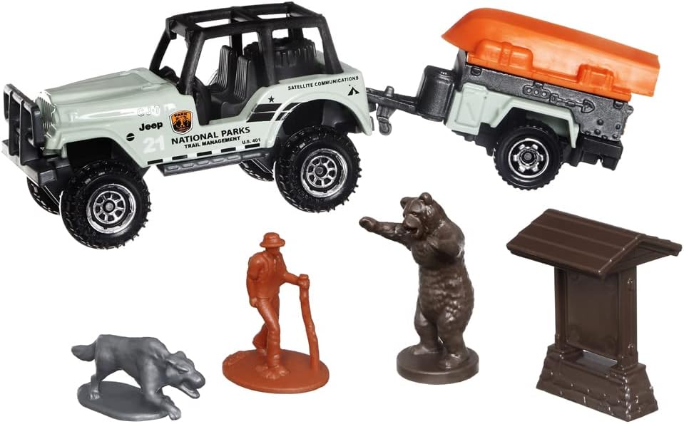 Hitch & Haul Vehicle Playset - Boating Bear Adventure ~ 6 Piece Set ~ Car CJ7 — view 2
