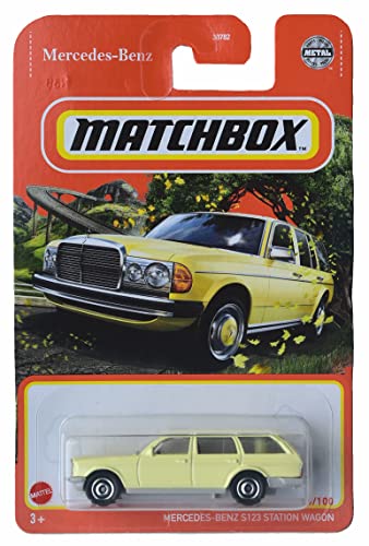 Mercedes Benz S123 Station Wagon, 1:64 Scale, Metal, Yellow, Car