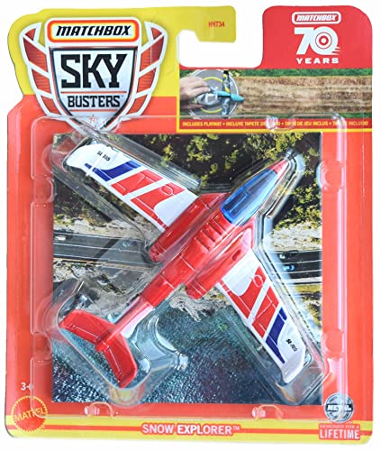 Sky Busters 70 Years Snow Explorer, Red 1:64 Scale Airplane, Kid's Gift Box, 3