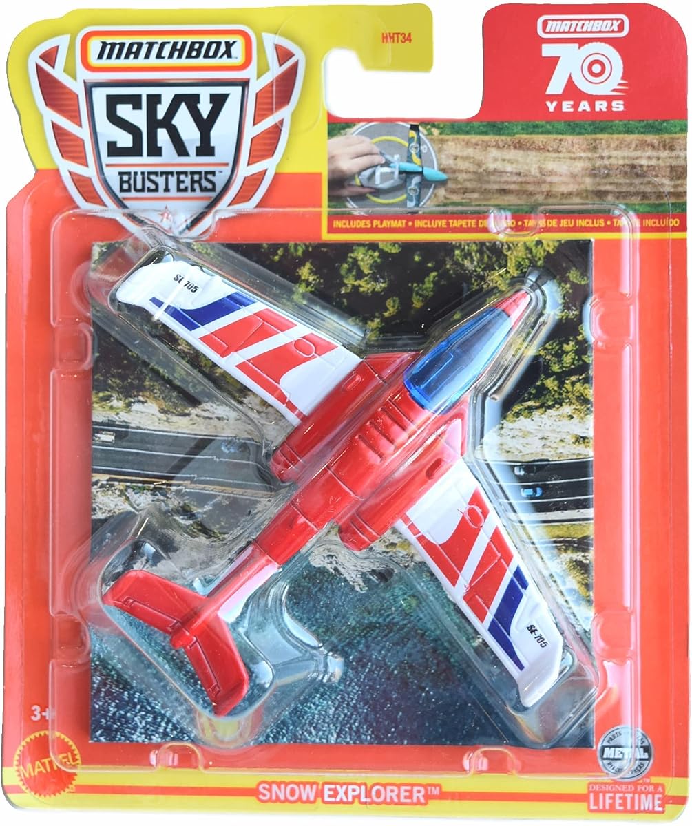 Sky Busters 70 Years Snow Explorer, Red 1:64 Scale Airplane, Kid's Gift Box, 3 — view 2